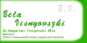 bela visnyovszki business card