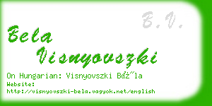 bela visnyovszki business card